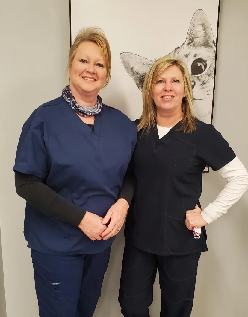 Diane Maddron & Denise Holdway, staff at Appalachian Veterinary Hospital